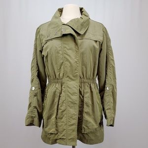 The Anorak Utilitarian Crinkle Nylon Green Jacket
